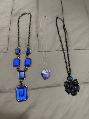 Multi-Piece Blue Statement Necklace Set — Women’s Fashion Necklaces